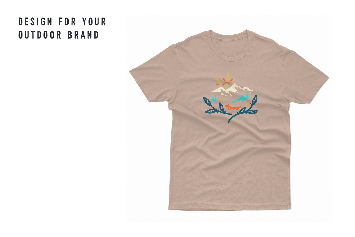 Nature outdoor logo lineart mountain, an Object Graphic by youken (Photo 4 of 4)
