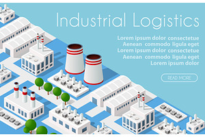 Industrial Logistics 3D Isometric, a Technology Illustration by AlexZeL