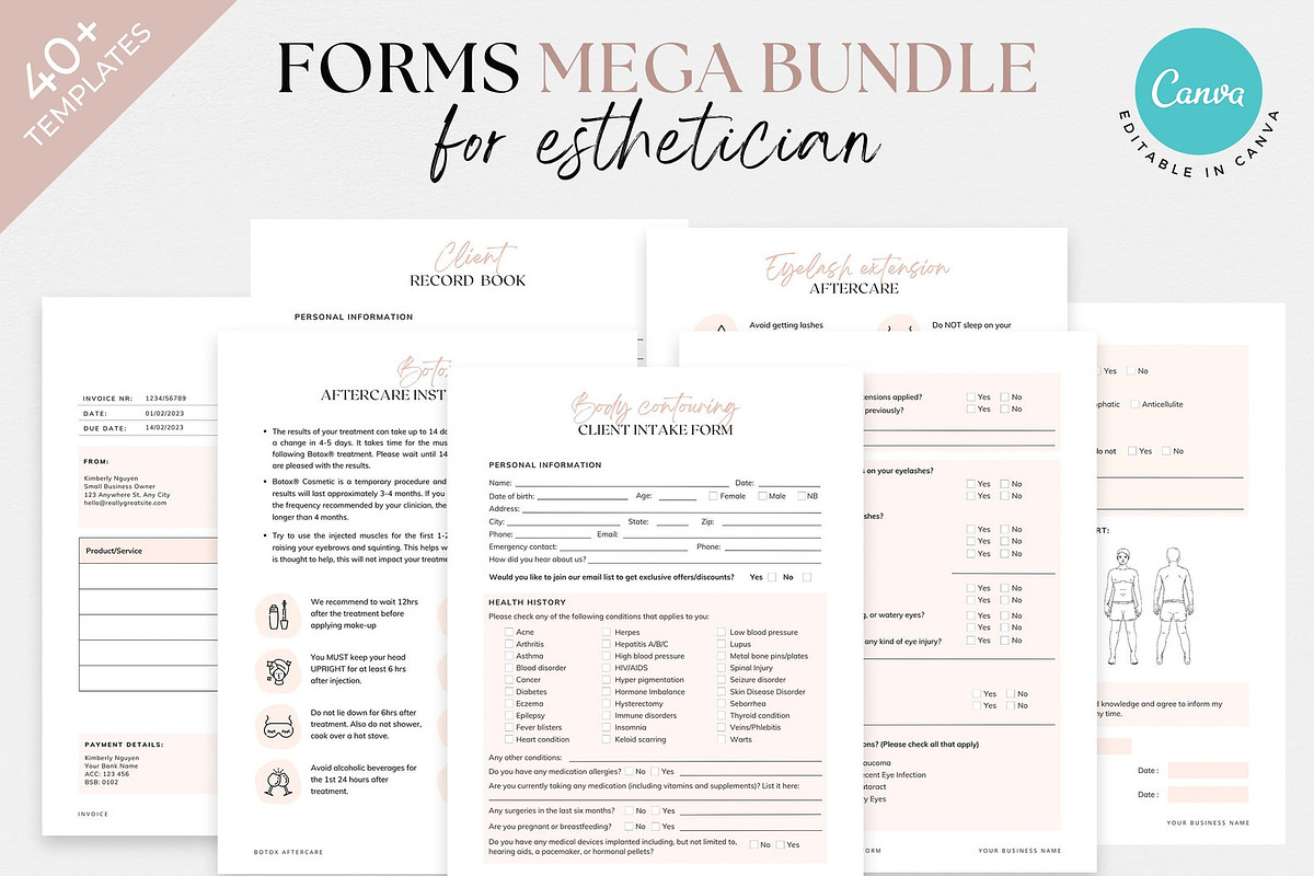 Esthetician Business Consent Forms, a Websites & App Template by SwitzerShop (Photo 1 of 7)