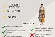 VINTAGE OLD LADY BEACH CLIPART PACK, a Person Illustration by Daring Digies (Thumbnail 9 of 10)