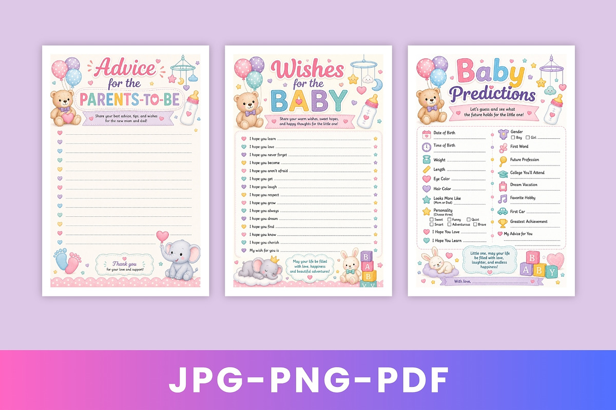 Baby Shower Games & Activities Book, a Stationery Template by Designmela01 (Photo 2 of 6)