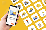3D Animated Manufacturing Icon Set, a Scene 3D Model by Flat Icons (Thumbnail 4 of 5)
