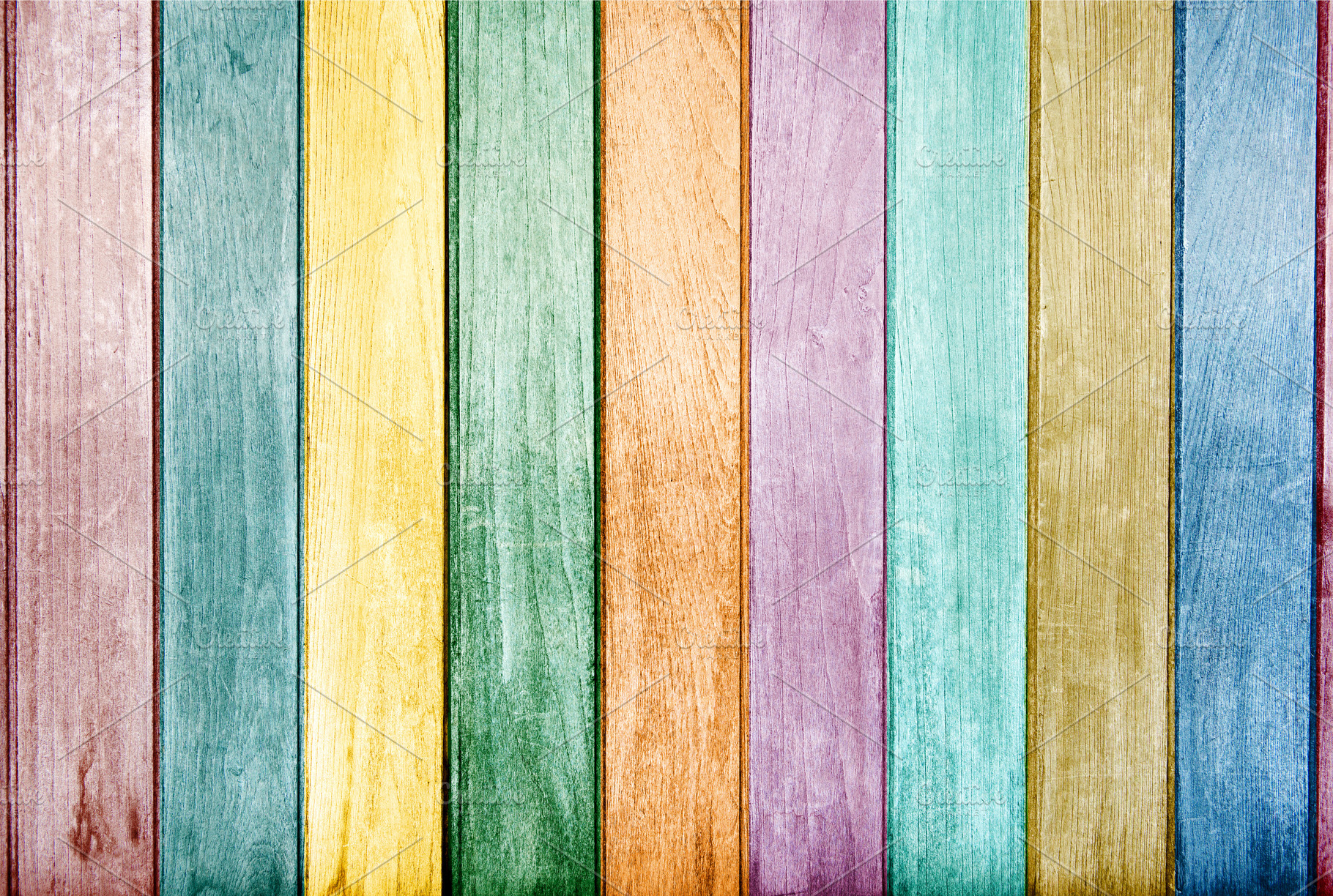 wood wall colorful, an Abstract Photo by jakkapan