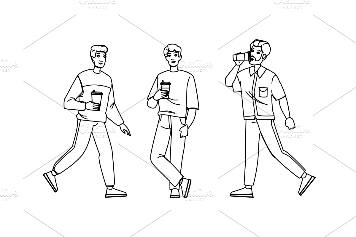 cup coffee man to go vector, a Person Illustration by pikepicture