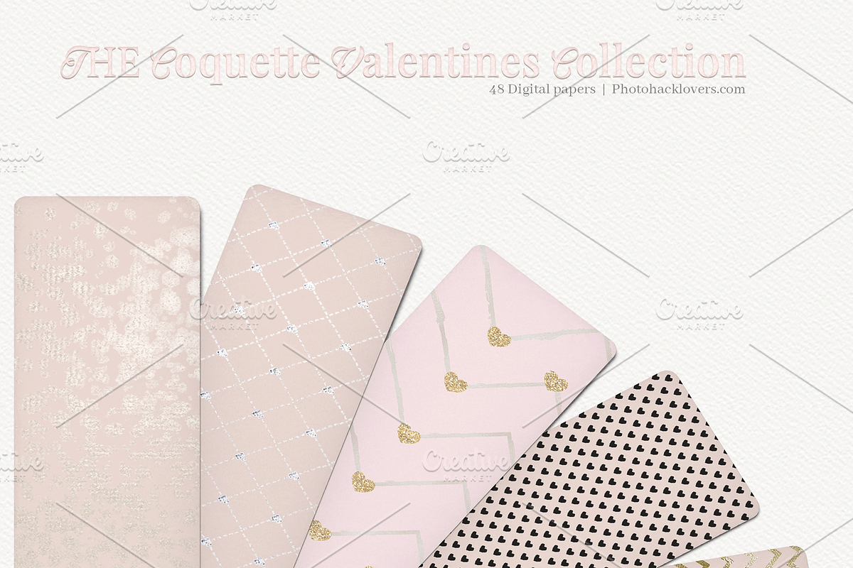 Coquette Valentines Digital Paper, a Pattern Graphic by Photohacklovers (Photo 9 of 9)