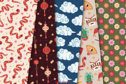 Lunar New Year Clipart and Patterns, a Seasonal Illustration by Drafts n Doodles (Thumbnail 5 of 12)