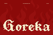 Goreka - Food Branding Font, a Blackletter Font by Pandeka Studio (Thumbnail 1 of 9)
