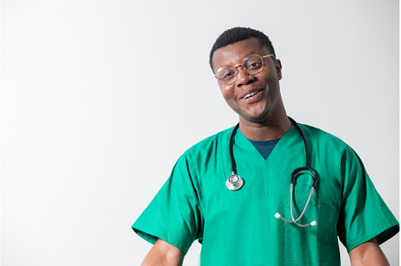 Portrait of african doctor isolated, a Health & Medical Photo by oksix