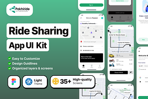 Pakhiride - Ride Sharing App UI Kit, an UI Kit Template by piyush608