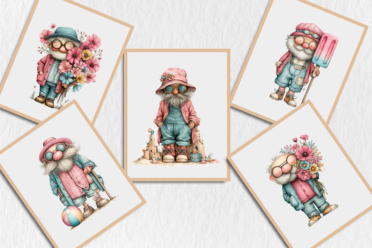 Whimsical Summer Old Man Clipart, a Seasonal Illustration by Rose Art (Photo 4 of 5)