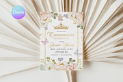 Floral Mis Quince Anos Invite, a Templates & Theme by VeliusCreativeStudio (Thumbnail 1 of 3)