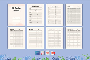 Bill Tracker Bundle Canva Interior