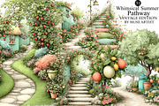 Whimsical Summer Pathway Clipart, an Illustration by DreamArtGraphic (Thumbnail 1 of 8)