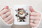 Christmas jolly Santa Claus lights, an Illustration by Sublimation Artist (Thumbnail 6 of 9)