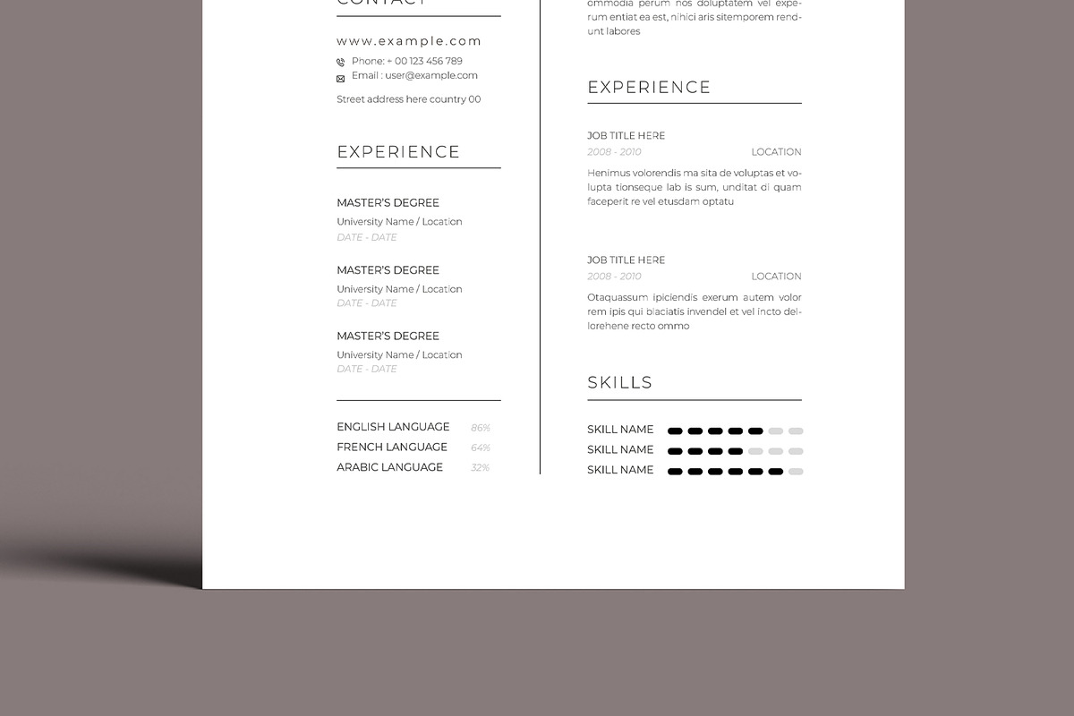 Minimalist Job Resume Design, a Resume Template by MightyDesign (Photo 3 of 8)