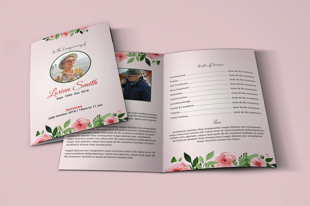 Funeral Program Template, an Invitation Template by DGTouch (Photo 3 of 3)