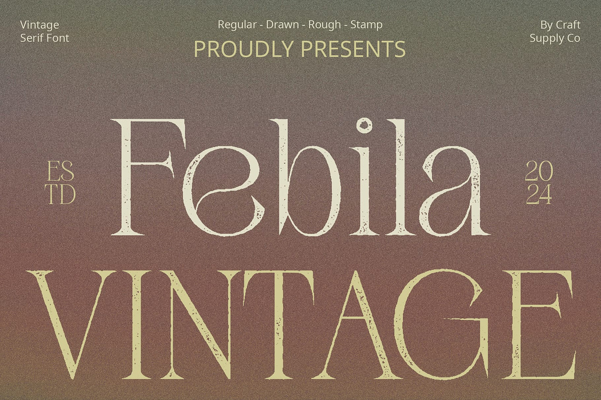 Febila Vintage, a Serif Font by Craft Supply Co. (Photo 1 of 8)