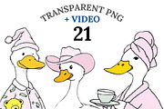 21 Silly Goose Clipart PNG, an Animal Illustration by Pati Charm Studio (Thumbnail 1 of 8)