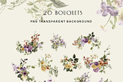 Purple and Yellow Watercolor Flowers, a Decorative Illustration by BlumenSoul (Thumbnail 5 of 9)