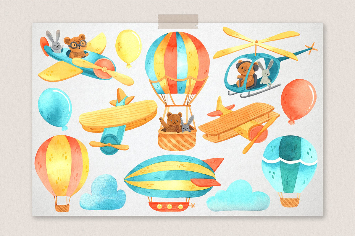 Sky Adventure Clipart for kids, an Animal Illustration by LukaJreym (Photo 2 of 11)