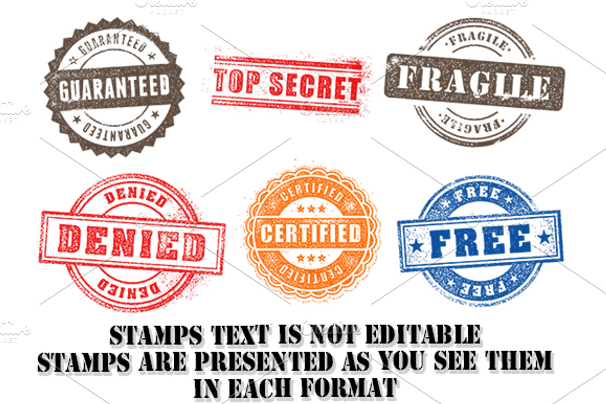 Grunge Commercial Vector Stamps, an Illustration by FourLeafLover (Photo 2 of 4)