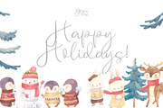 WINTER ANIMALS clipart. Watercolor, an Animal Illustration by OlliArtDesign (Thumbnail 4 of 5)