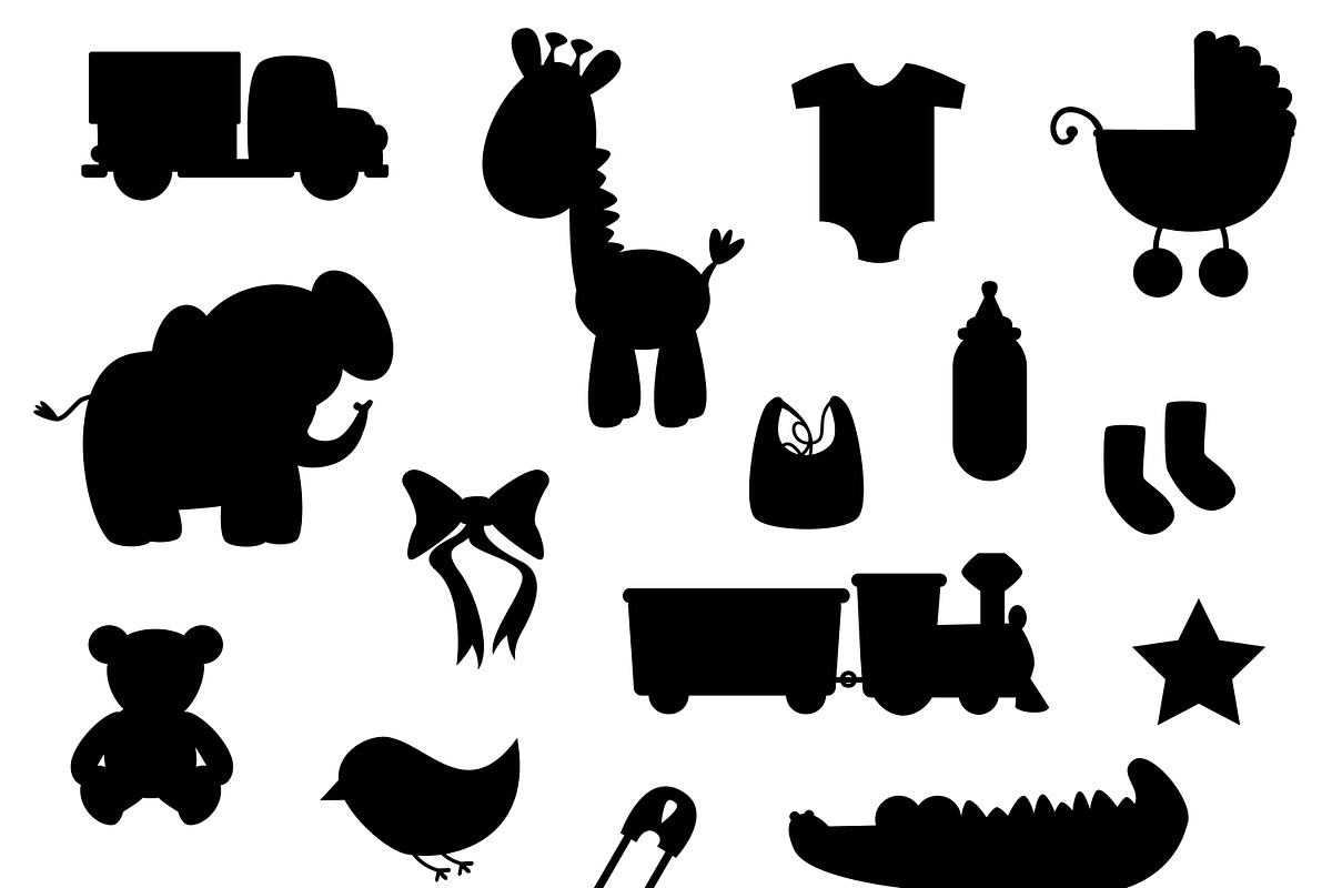 Baby Shower Silhouettes Brushes preview 2