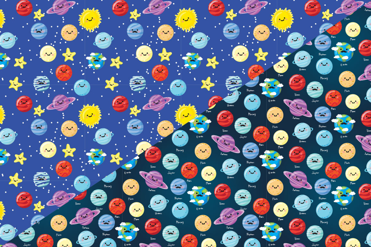 Cute space patterns, a Pattern Graphic by merion_merion (Photo 3 of 3)