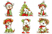 Whimsical Christmas Fluffy Dogs Clip, an Illustration by Daily.Designs (Thumbnail 4 of 8)