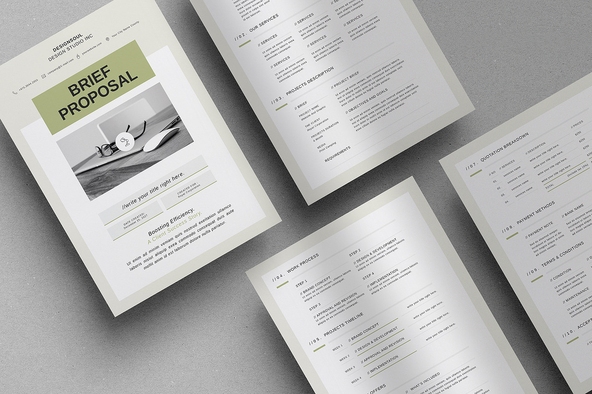 Brief Proposal Template, a Stationery Template by Designsoul14 (Photo 4 of 4)
