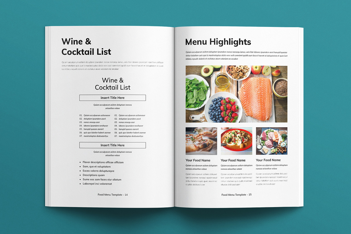 Food Menu Template, a Brochure Template by E-Type (Photo 6 of 7)
