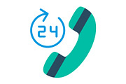 24 Hours Flat Icon, a Duotone Icon by Pexelpy (Thumbnail 1 of 2)