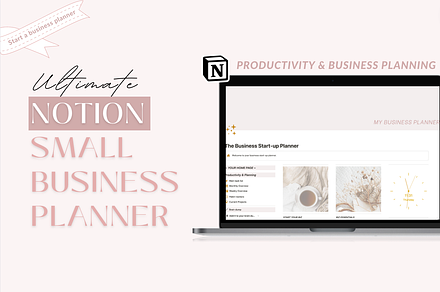 Notion template business planner, a Templates & Theme by Cate Creates