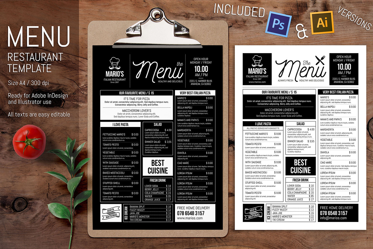 Minimal Vector Restaurant Template, a Stationery Template by Pingebat (Photo 1 of 4)
