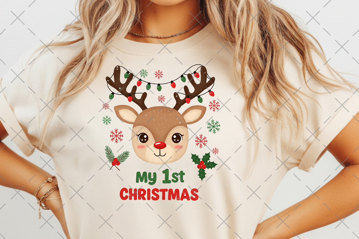 My 1st Christmas Reindeer PNG, an Illustration by Craft Nest (Photo 6 of 6)
