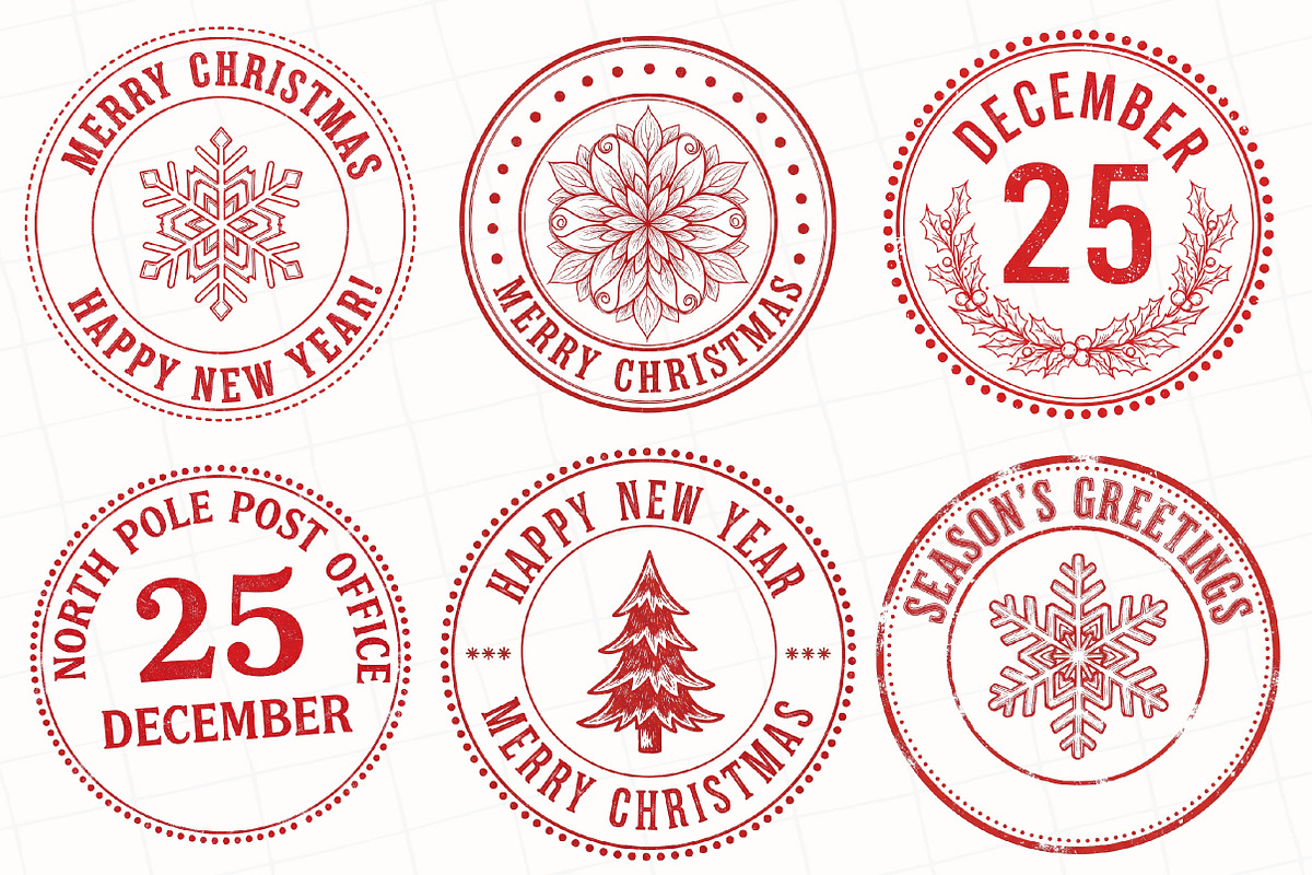 Christmas Stamp Sublimation, an Illustration by OK Design (Photo 5 of 5)