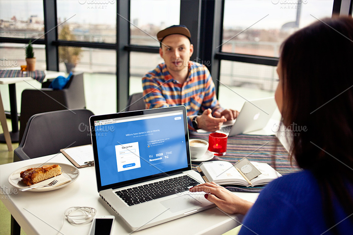 Couple using Macbook Pro - 7 mockups, a Mac Mockup by show it better (Photo 3 of 5)