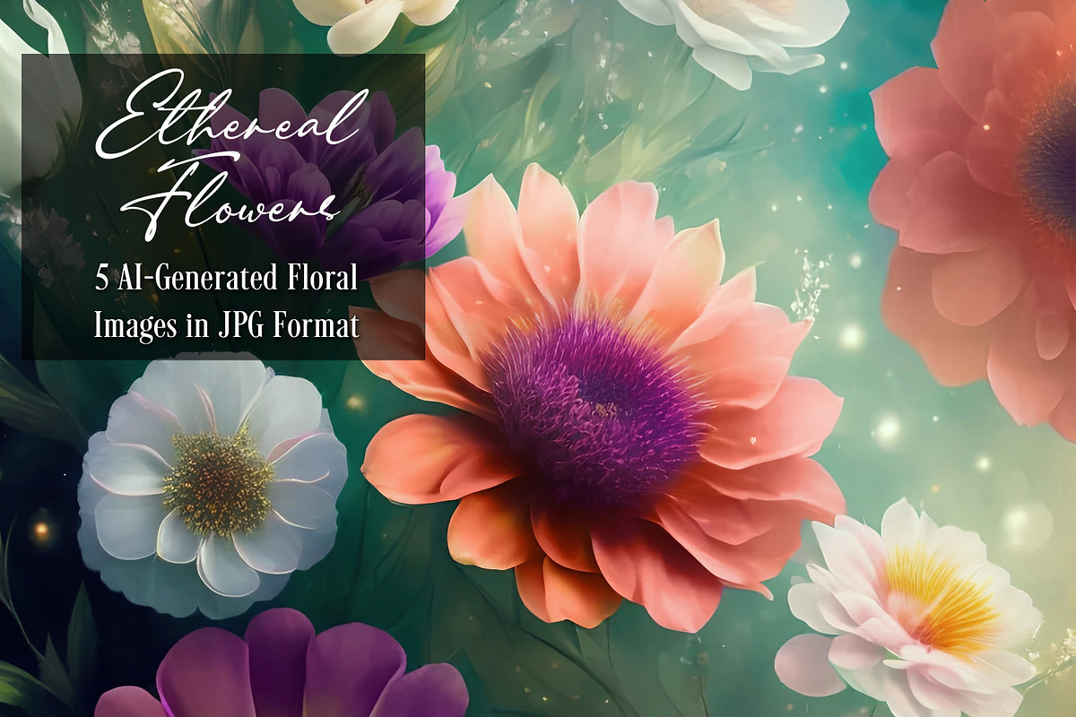 Ethereal Flowers Floral Collection, a Decorative Illustration by Sapphire X Designs (Photo 1 of 3)