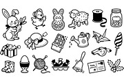 Cute Spring Easter Clipart Set, an Illustration by designvectx (Thumbnail 1 of 3)