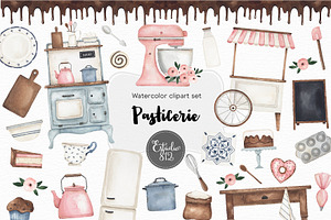 Pasticerie watercolor set