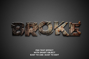 broke text effect