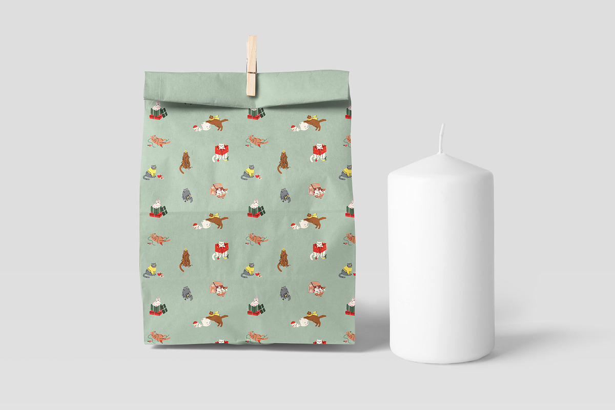 Christmas cats seamless patterns, a Pattern Graphic by Good Studio (Photo 15 of 18)