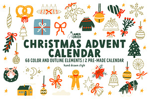 Christmas Advent Calendar Elements