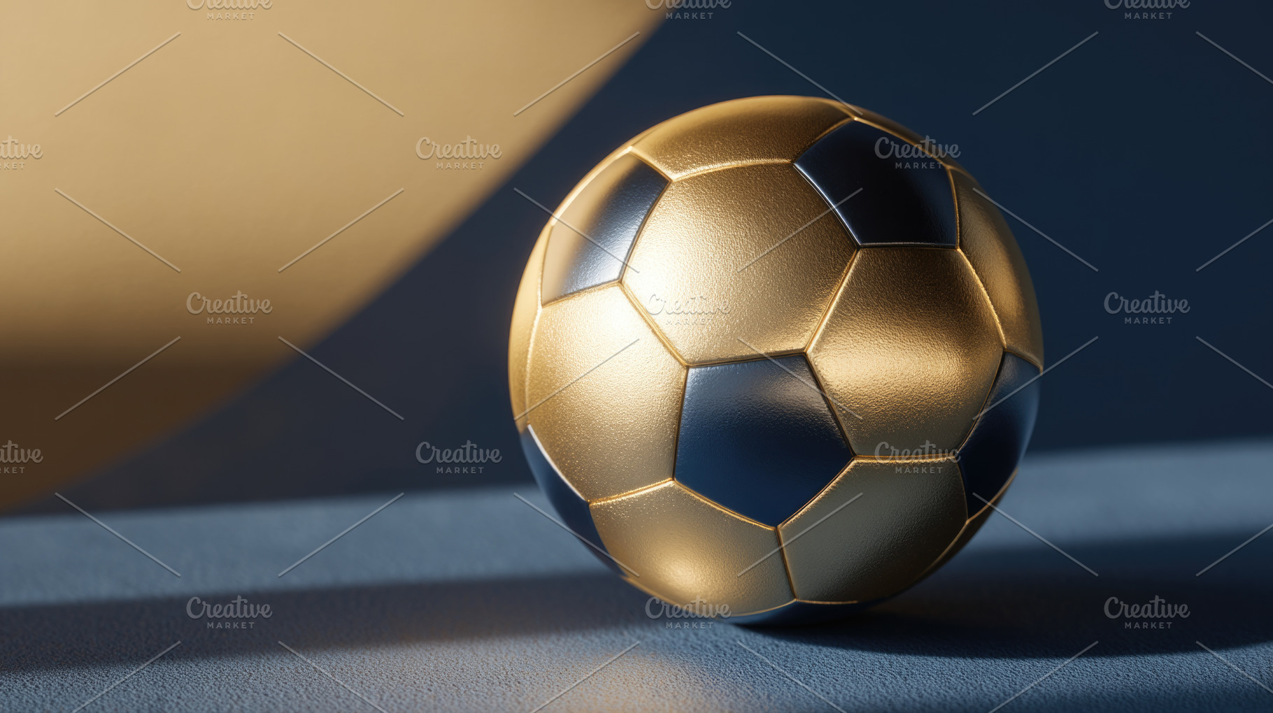 Luxury Gold and Blue Soccer Ball on Elegant Minimal Background, a Beauty & Fashion Photo by José Manuel Gelpi