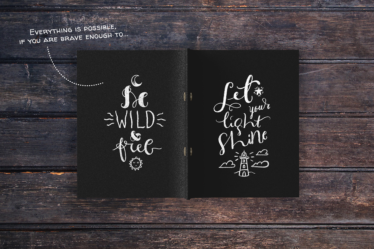 Chalk Lettering Set, Vector, a Decorative Illustration by Nina's Illustration Shop (Photo 9 of 11)