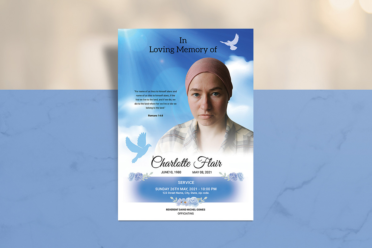 Funeral Announcement | Invitation, a Card Template by retrographix (Photo 4 of 4)