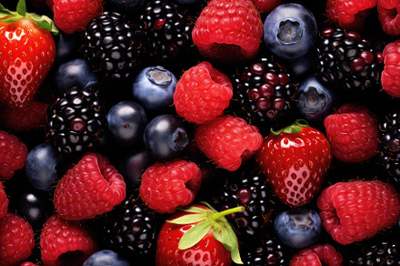 Blackberries, raspberries, blueberri, a Photo by Iftikhar Alam