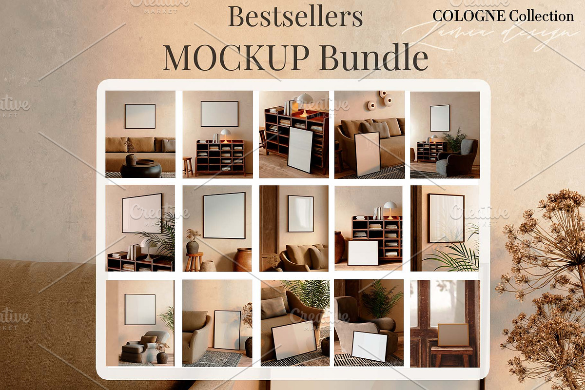 Japandi Frame Mockup 4 in 1 Bundle, a Household Mockup by LAMIA DESIGN (Photo 8 of 19)