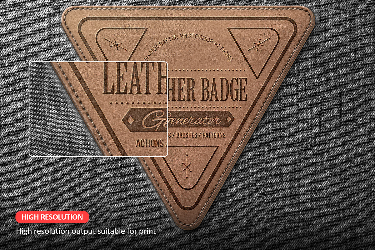Leather Badge Photoshop Actions, an Action Add-On by Blacknull (Photo 6 of 12)