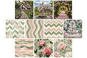 Watercolor Girly Spring Backgrounds, a Graphic by NadiaTheronArt (Thumbnail 3 of 4)
